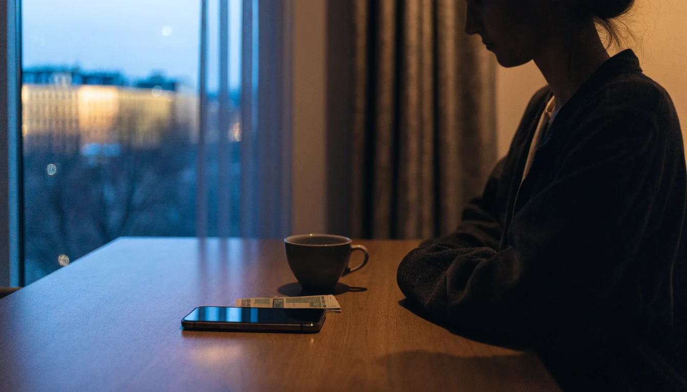 Modern svensk heminteriör med telefon, kronorsedlar och BankID-stämning