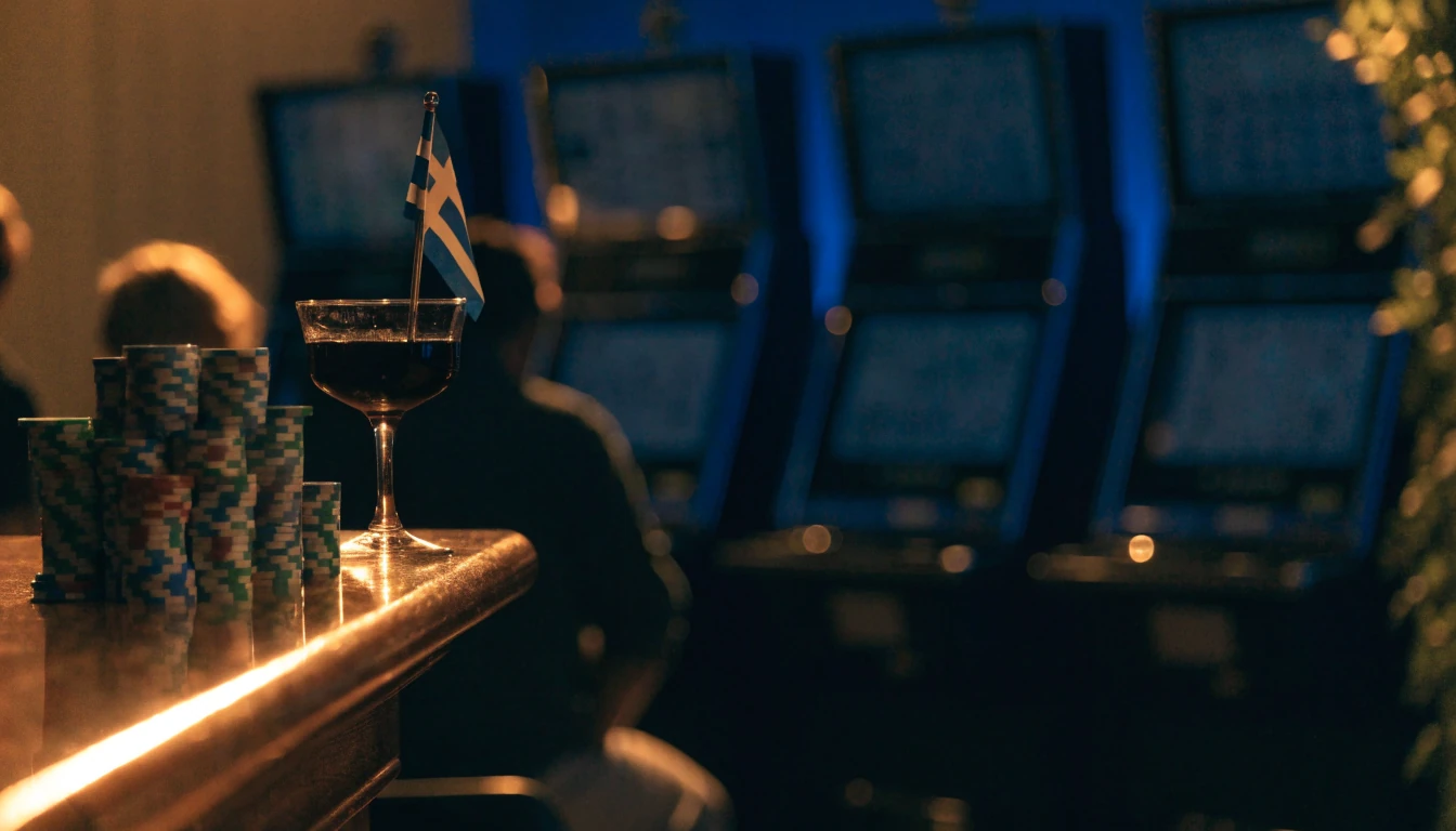 Stiliserad casinomiljö med färgglada marker och svensk atmosfär för gratissnurr.