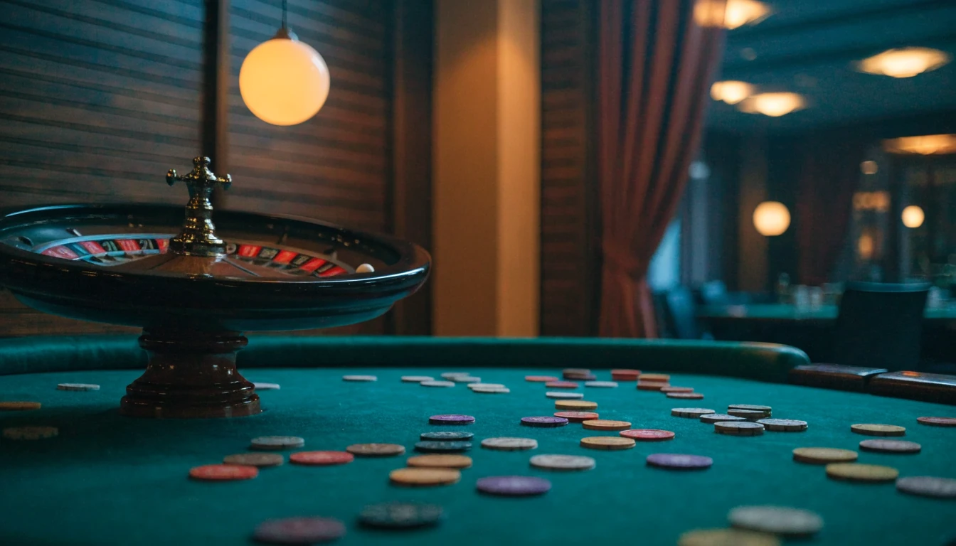 Elegant casinomiljö i Stockholm med roulettebord och marker